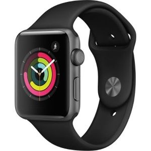 Apple Watch Series 3 38mm Space Gray Aluminum Case with Black Sports Band (new)